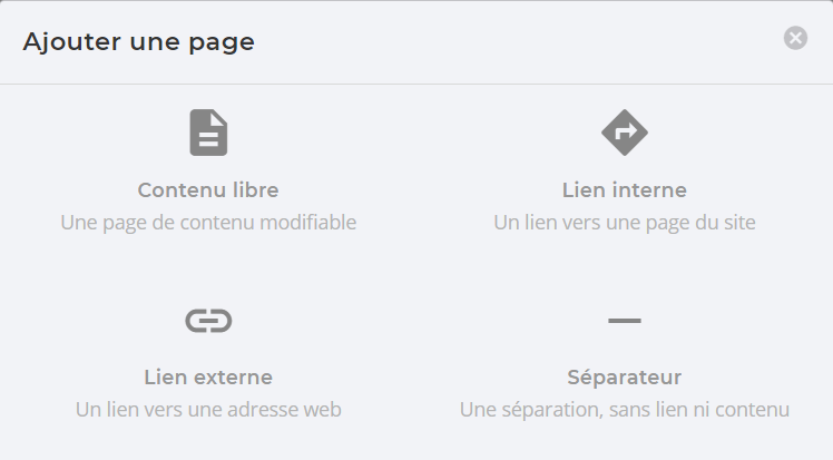 Capture : type de page