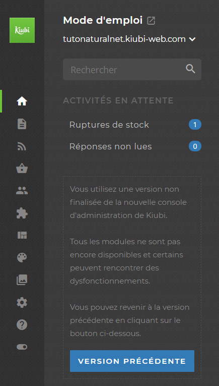 Capture : Menu kiubi 